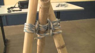 How to make a bamboo tripod using lashings by Alex Chorley age 10 [upl. by Yrbua]