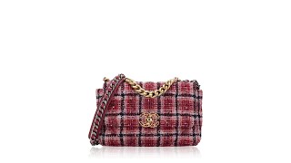 Chanel Tweed Medium Chanel 19 Flap Bag Red Pink Black [upl. by Rekab]