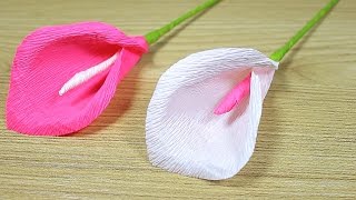 How to make Paper Flower 2017  Flower Making of Crepe Paper  DIY Paper Crafts [upl. by Trbor882]