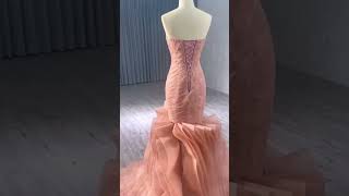 Highend Blushing Pink Cascading Ruffles Flower Prom Dresses [upl. by Artina]