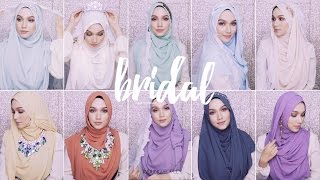 11 different styles for hijabi bride [upl. by Laup]