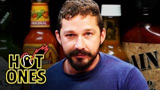 Shia LaBeouf Sheds a Tear While Eating Spicy Wings  Hot Ones [upl. by Aicatsan753]