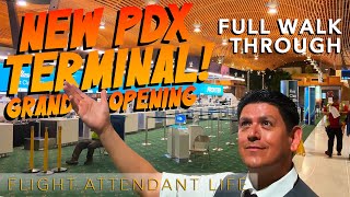 NEW PDX Airport  2024 Terminal Full Walk Through On Opening Day [upl. by Ynaffik]