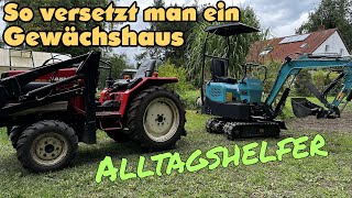 Alltagshelfer  So versetzt man einen Gewächshaus  China Minibagger  Yanmar Kleintraktor [upl. by Etteloiv103]