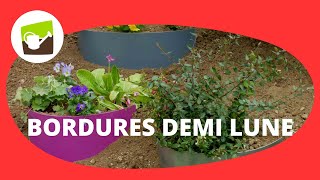 Bordure de jardin demi lune en acier pour talus  3 coloris tendances chez Jardin et Saisons [upl. by Heman]