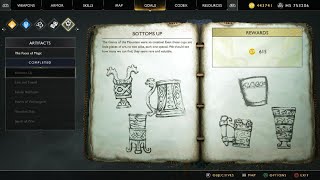 God of War Bottoms Up Artifact Location of 2nd Cup From the Top on First Page [upl. by Trilly]