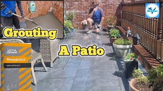 Grouting a patio [upl. by Nomyaw]