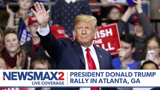 LIVE President Donald Trump campaign rally in Atlanta Ga  NEWSMAX2 [upl. by Yelsehc904]