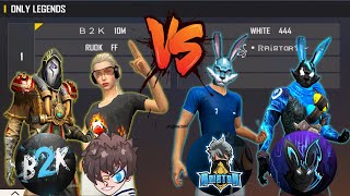 WHITE 444 RAISTAR VS B2K RUOK FF  2V2 ONLY LEGENDS ROOM  BEST FIGHT EVER [upl. by Isayg]