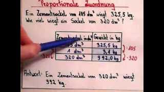 Proportionale Zuordnung  Erklärung und Beispiel [upl. by Romilda]