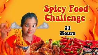 Eating Only EXTREME SPICY Food For 24 Hours Difficult  2x ramen eating challenge [upl. by Manheim383]