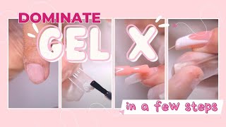 STEP BY STEP HOW TO DO GEL X NAILS AT HOME  In depth nail tutorial  easy airbrush nail art hack [upl. by Anat870]