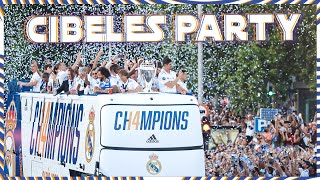 CHAMPIONS LEAGUE PARTY at CIBELES  Real Madrid [upl. by Hniht416]