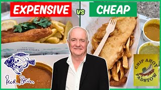 I Review RICK STEINS EXPENSIVE FISH amp CHIPS vs REGULAR FISH amp CHIPS [upl. by Ledba]