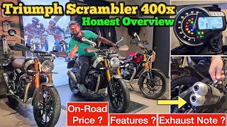 Triumph Scrambler 400x Detailed Overview Exhaust Note amp OnRoad Price  Better Than Himalayan 452 [upl. by Llen]