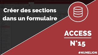 Tutoriel et cours Access n° 15  Créer des sections dans un formulaire [upl. by Anahs]