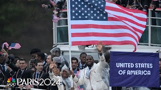 US Olympic team for 2024 Paris Olympics arrives at Opening Ceremony  NBC Sports [upl. by Racso142]