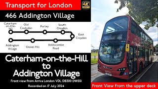 【London Bus 2024】466 CaterhamontheHill to Addington VillageSouth LondonFront View [upl. by Leikeze482]