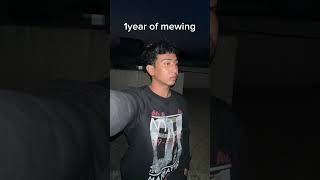 1 years mewing beforeafter mewing glowup shots [upl. by Nauqes900]