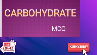 MCQ on Carbohydrate Carbohydrate Biochemistry [upl. by Pritchard]