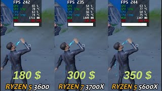 Fortnite AMD Ryzen 5 5600X vs Ryzen 7 3700X vs Ryzen 5 3600 [upl. by Helban]