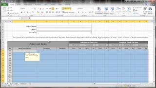 Excel 2010 Construction Punch List  Part V  Data Protection [upl. by Nawj]