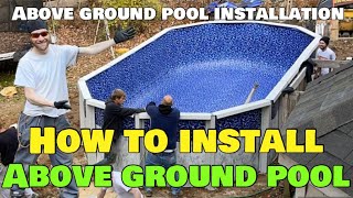 How to Level Ground amp Install Above ground pool base amp liner Install pavers amp pool set up ideas [upl. by Adnaerb]