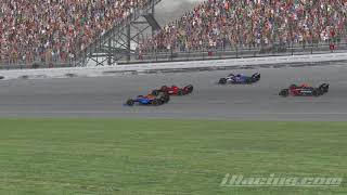 Dallara IR01 cars at Michigan on iRacing [upl. by Ainar462]