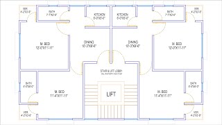 HOUSE PLAN DESIGN  EP 76  1400 SQUARE FEET TWOUNIT HOUSE PLAN  LAYOUT PLAN [upl. by Nraa]