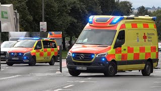 Neues NEF NEF  RTW des DRK KV Freital  Rettungswache Freital auf Einsatzfahrt in Dresden [upl. by Ayaros390]