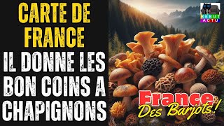 IL CRÉE UNE CARTE DE FRANCE DES BONS COINS À CHAMPIGNONS IL REÇOIT DE NOMBREUSES MENACES LE PAUVRE [upl. by Martell]