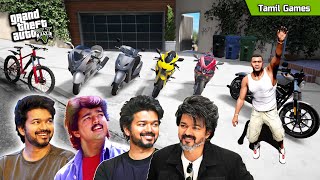 Collecting THALAPATHY Vijay BIKES in GTA 5  Tamil Games [upl. by Oretos]