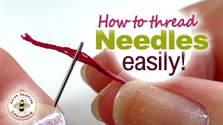 Surprisingly EASY way to thread a needle for sewing amp embroidery  DO IT PROFESSIONALLY Flosstube [upl. by Adamek]