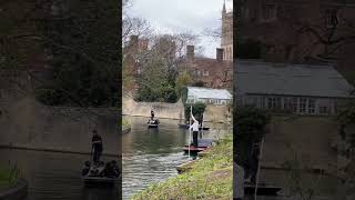 Cambridge River Cam Punting Boats At Cambridge University [upl. by Hajar]