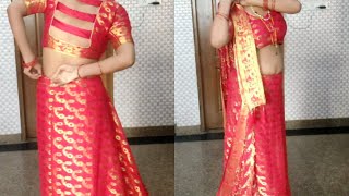 saree dropping  saree dropping style saree dropping material  Puja Saree Style [upl. by Noryk583]