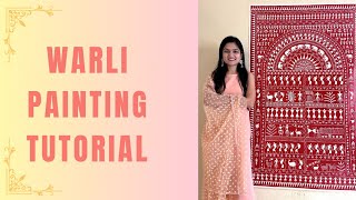 Warli painting on canvas A complete beginner friendly tutorial [upl. by Chaker]