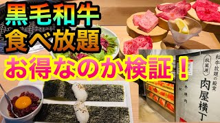 【焼肉食べ放題】話題の秋葉原【肉屋横丁】でガッツリ焼肉！黒毛和牛を食べまくれ！お得なのか検証しました [upl. by Nnyleuqcaj]