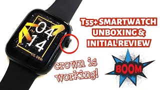 T55 PLUS SMARTWATCH UNBOXING amp INITIAL REVIEW  ENGLISH [upl. by Xirtaeb]