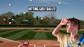 Hitting golf balls with a baseball bat trending viral mlb [upl. by Olympie]