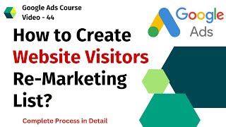 How to Create Website Visitors Remarketing List In Google Ads  Google ads Tutorials Hindi [upl. by Anitirhc841]