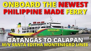 Brand New Philippine Made Ferry  MV Santa Editha of Montenegro Lines  Batangas to Calapan [upl. by Mettah]