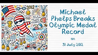 Today in History 31 July 2012  Michael Phelps Breaks Olympic Medal Record [upl. by Ylrevaw]