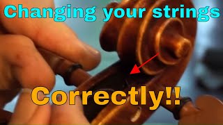 How to change a violin string and doing it the right way so the string lasts longer [upl. by Inek]