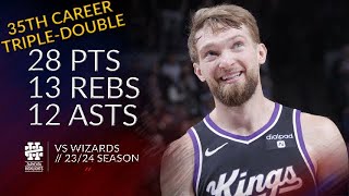 Domantas Sabonis 28 pts 13 rebs 12 asts vs Wizards 2324 season [upl. by Illa895]