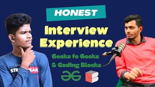 Interview Experience of Geeks for Geeks and Coding Blocksgfg codingpractice codinginterview [upl. by Yrot]