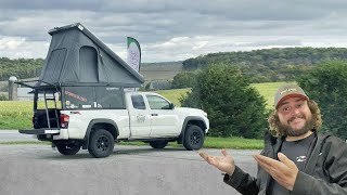 Ive NEVER seen this Pop Up Wedge Truck Camper for a Toyota Tacoma before [upl. by Yrac]