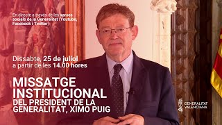 🔴🏛️ Missatge Institucional del president de la Generalitat Ximo Puig [upl. by Elohcan791]