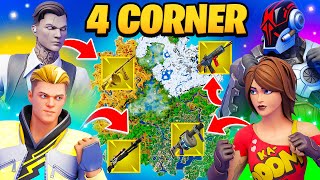 The MYTHIC 4 CORNER Challenge in Fortnite [upl. by Olds]