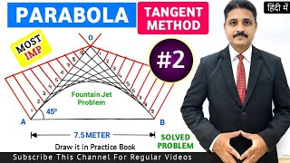 HOW TO DRAW PARABOLA BY TANGENT METHOD IN ENGINEERING DRAWING PROBLEM 2 [upl. by Charin364]