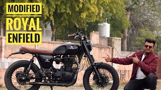 Royal Enfield into Scrambler Style  Modified Bullet  Vampvideo [upl. by Euqinahs]